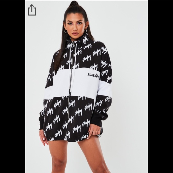 PLAYBOY Repeat Print Zip Up Oversized Sweatshirt Jacket ❌ lAST 1 ❌ - Picture 2 of 9